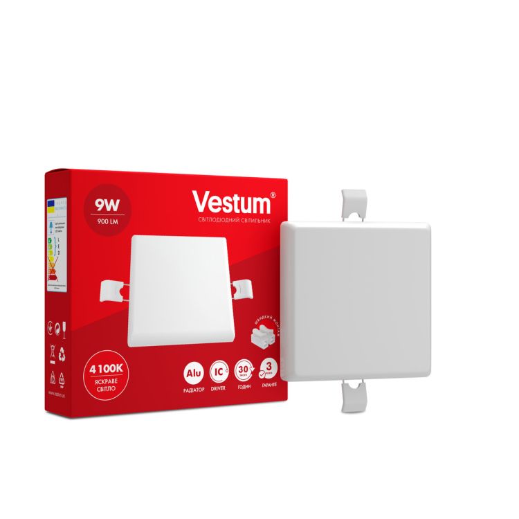 Світильник LED &amp;amp;quot;без рамки&amp;amp;quot; квадрат Vestum 9W 4100K - 1
