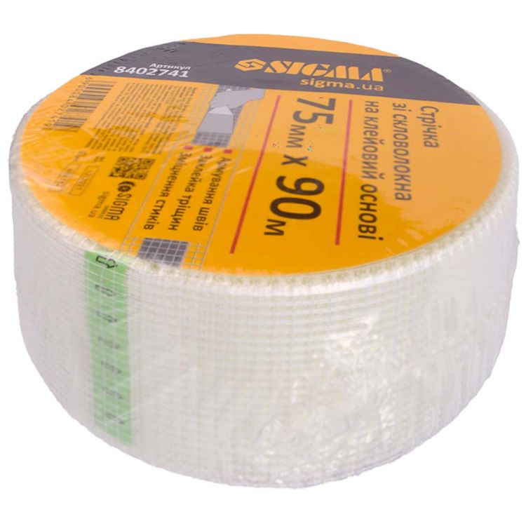 Лента стеклотканевая на клеевой основе 75ммх90м Sigma (8402741) - 2
