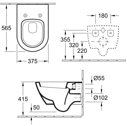 SUBWAY 2.0. унитаз подвесной 37,5*56,5см - 2