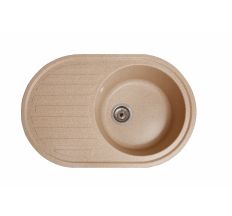 Мийка SOLID Elegant 770*500 пісок зі штучного каменю, з сіфоном