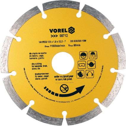 Диск відрізний алмазний VOREL &amp;quot;SEGMENT&amp;quot; Ø=125 мм 08712 - 1