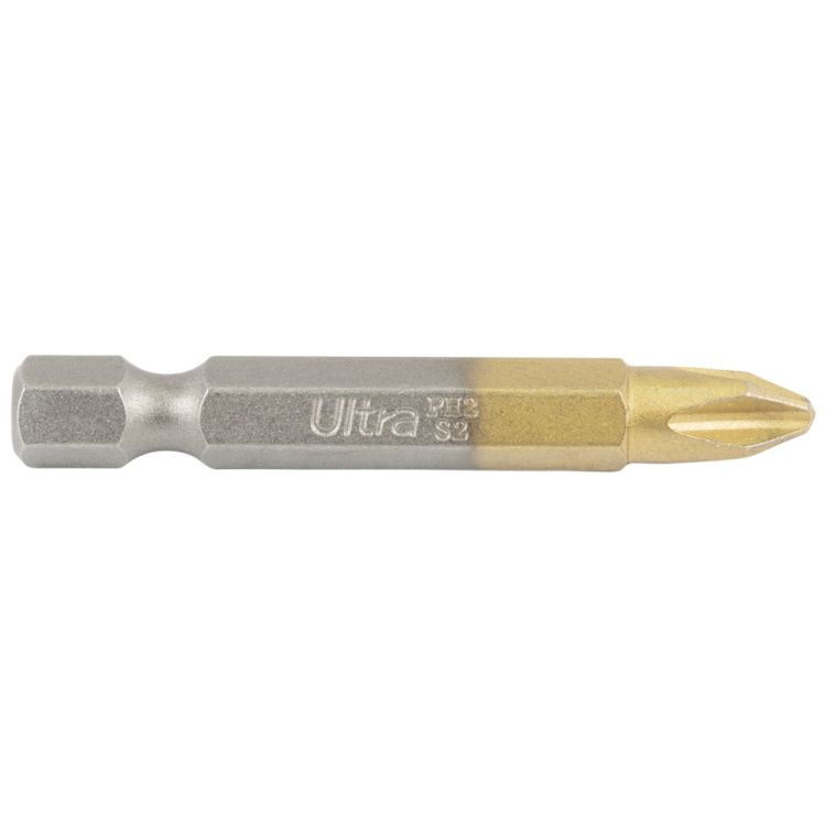Біти PH2×50мм ¼ &amp;quot; 10шт S2 TIN (блістер) ULTRA (4014212) - 2