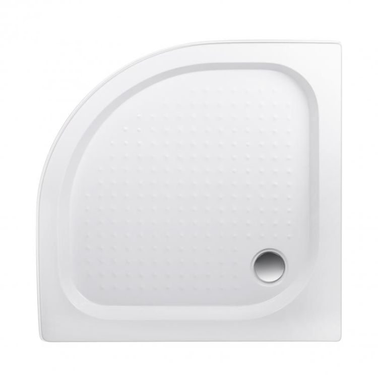 Душовий піддон напівкруглий акрил KAPIELKA ST90x90x14,мілкий,д/злива 52 мм Lidz - 3