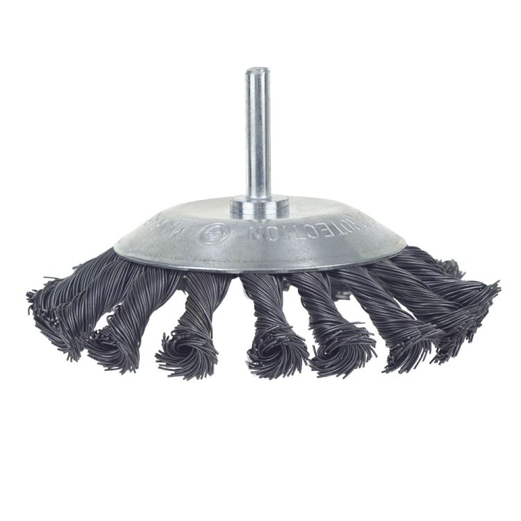 Щетка проволочная конусообразная Ø115мм хвостовик Ø6мм (стальная витая) Sigma (9025111) - 1