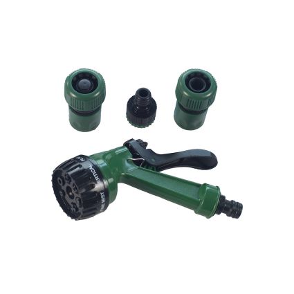 Набір для поливу пістолет розпилювач 7-ми режимний 2 коннектора+адаптер на шланг ¾ &amp;quot; Grad (5012545) - 2