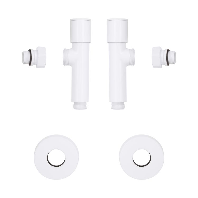 Комплект кранів Thermo Alliance Standart 1/2&amp;quot; З для рушникосушарки кутовий білий SF395W15W - 5