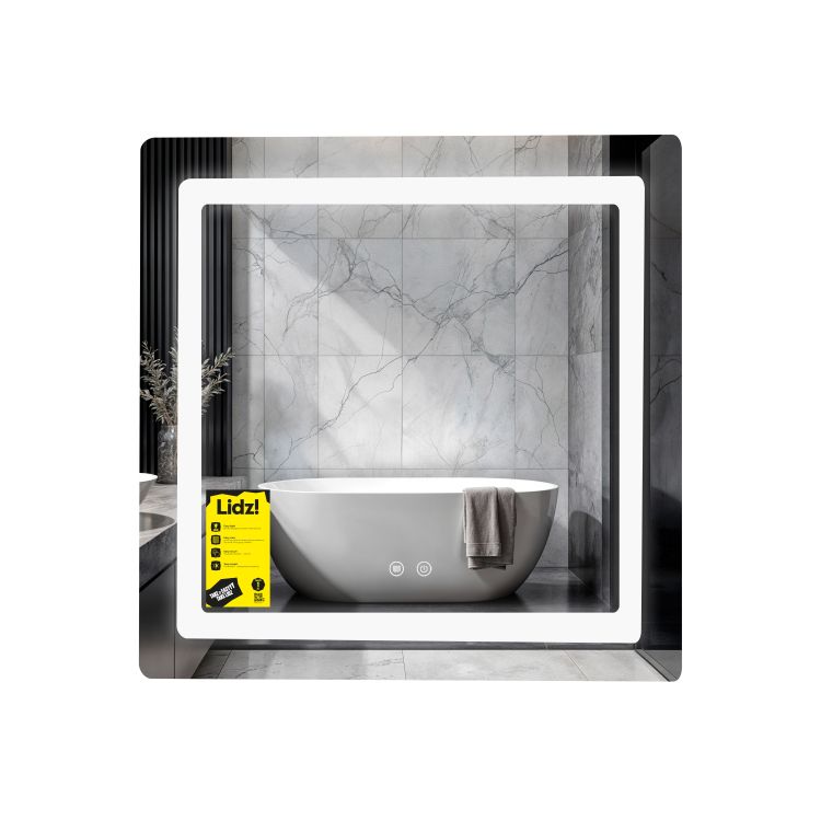 Дзеркало Lidz Kubis (KU2) 700х700 з LED-підсвічуванням Touch, з антизапотіванням, з димером, рег. яскравості LDKU70070049288 - 1