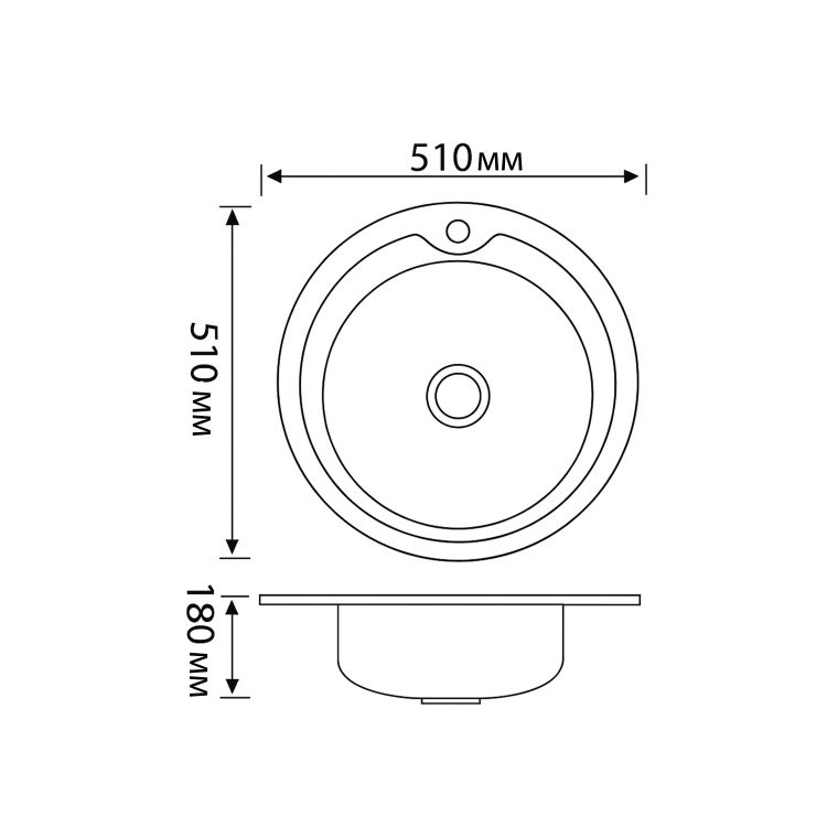 Кухонна мийка Brinex 510-D 0,8 мм Satin (BRIN510SAT08) - 2