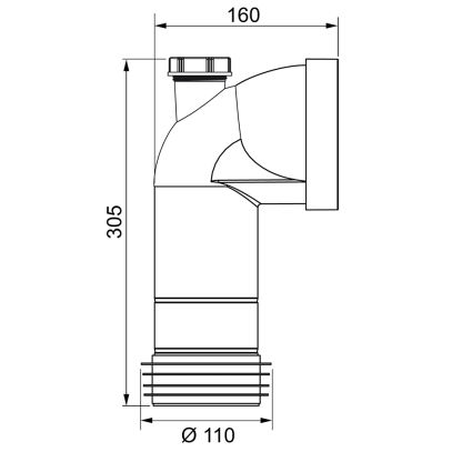 Коліно для унітазу з відведенням Ø110мм/90° Push-Fit WIRQUIN (9555400) - 2