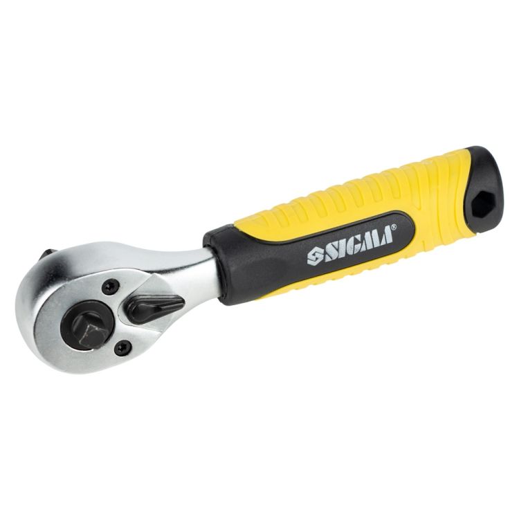 Ключ-трещотка двухсторонняя укороченная 1/4&amp;quot;-1/2&amp;quot; 145мм 72T CrV Sigma (6050251) - 3