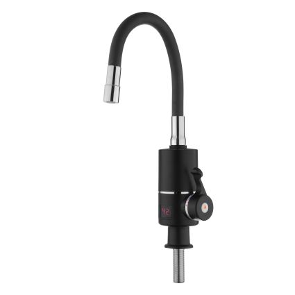 Проточний кран-водонагрівач з гнучким виливом для кухні Lidz Warm 064 LDWAR064GRE49094 Black/Grey - 3