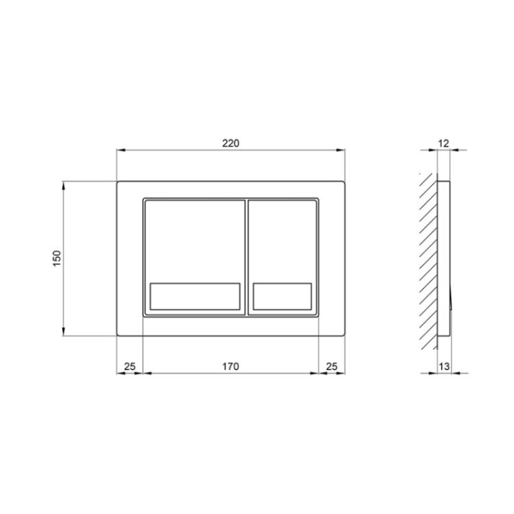 Панель змиву для унітазу Nest PL M06SAT, Q-tap - 2