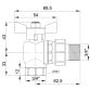 Кран кульовий Icma FAR. ROSSA 3/4&amp;quot; кутовий №361 - 2