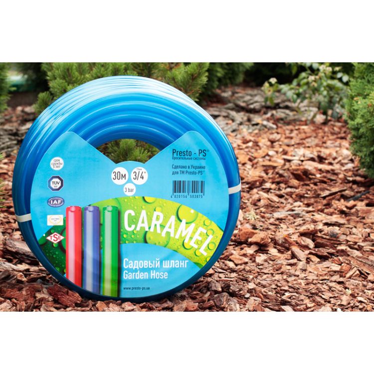Шланг поливочный Presto-PS силикон садовый Caramel (синий) диаметр 3/4 дюйма, длина 50 м (CAR B-3/4 50) - 3