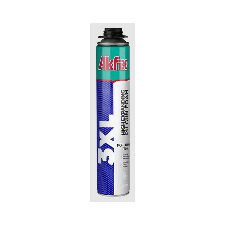 Профессиональная монтажная пистолетная пена Akfix 930 гр 3XL High Expending 65 L - 1