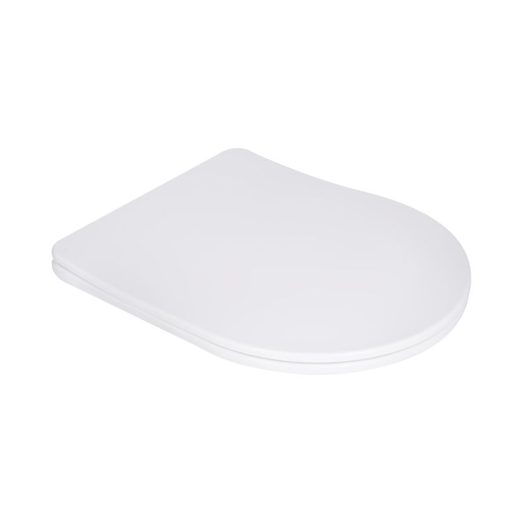 Сидіння для унітаза Qtap (Robin 490) 425x363x50 мм, Matt Black, з мікроліфтом Slim Duroplast, Quick Release QTSC179MB48676 - 1