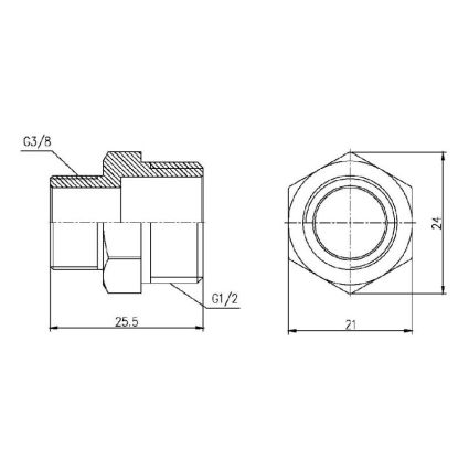 Ніпель редукційний SD Forte 1/2&amp;quot;х3/8&amp;quot; - 2