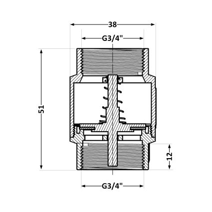 Зворотний клапан Standart 3/4&amp;quot;В із латунним штоком TAS240W20 Thermo Alliance - 2