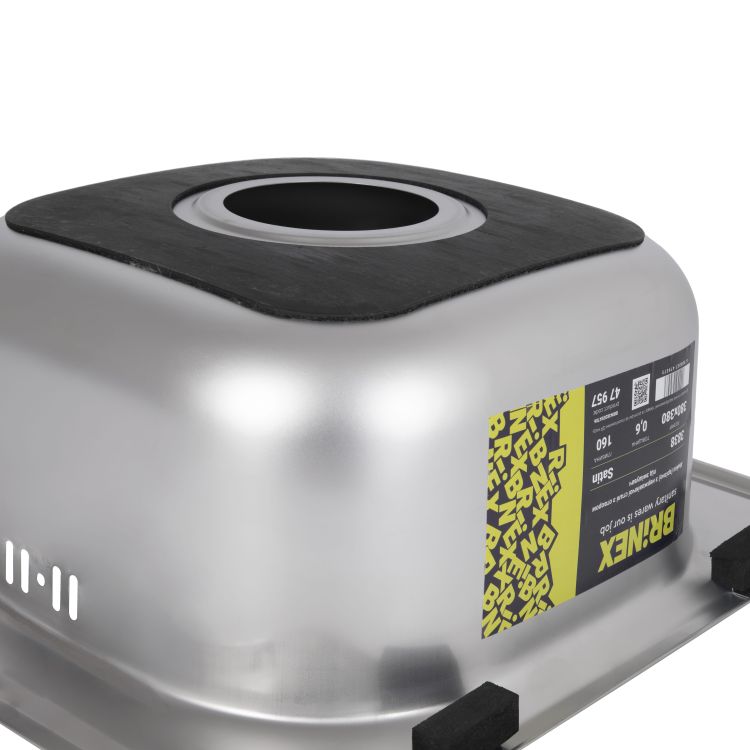 Кухонна мийка Brinex 3838 0,6 мм Satin (BRIN3835SAT06) - 6