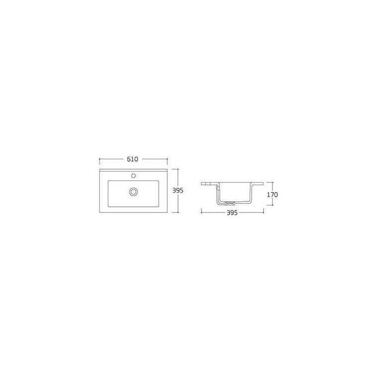 VELUM комплект меблів 60см, білий: підлогова тумба, 1 ящик, 2 дверки + умивальник накладний арт RZJ610 - 3