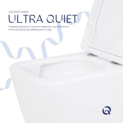 Унитаз подвесной Qtap Crow безобедочный с сиденьем Soft-close QT05335170W - 5