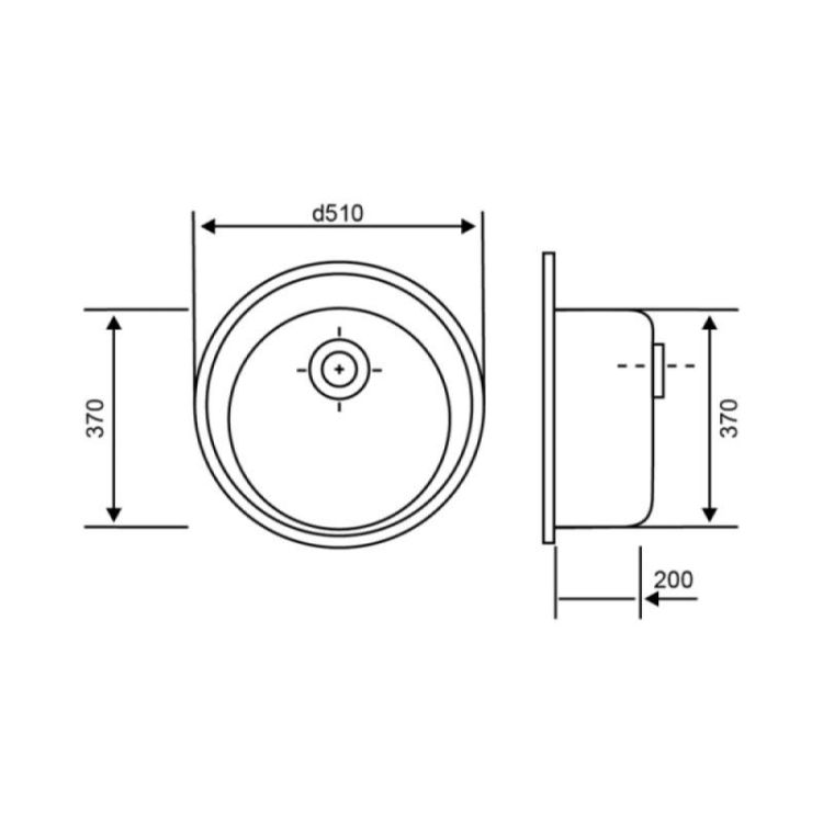 Кухонна мийка Lidz D510/200 BLA-03 (LIDZBLA03D510200) - 2