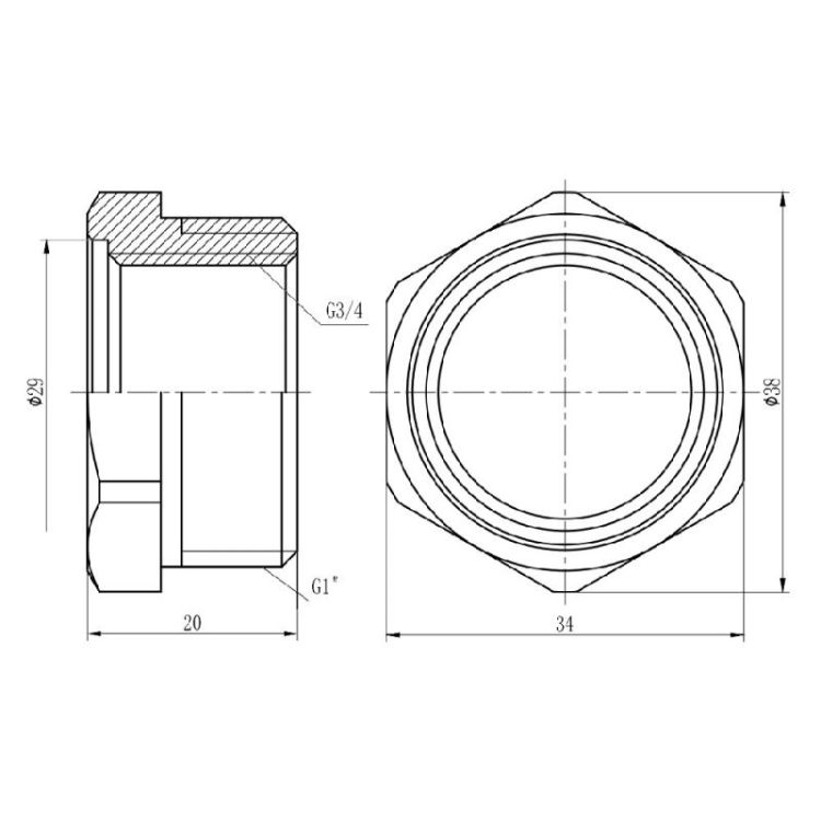 Футорка SD Forte 1&amp;quot;х3/4&amp;quot; НВ - 2