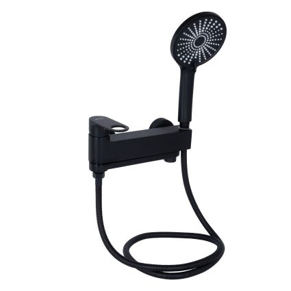 Смеситель для ванны Qtap Jay с поворотным изливом (с душевым гарнитуром) QTJAY260BLM45548 Black Matt - 3