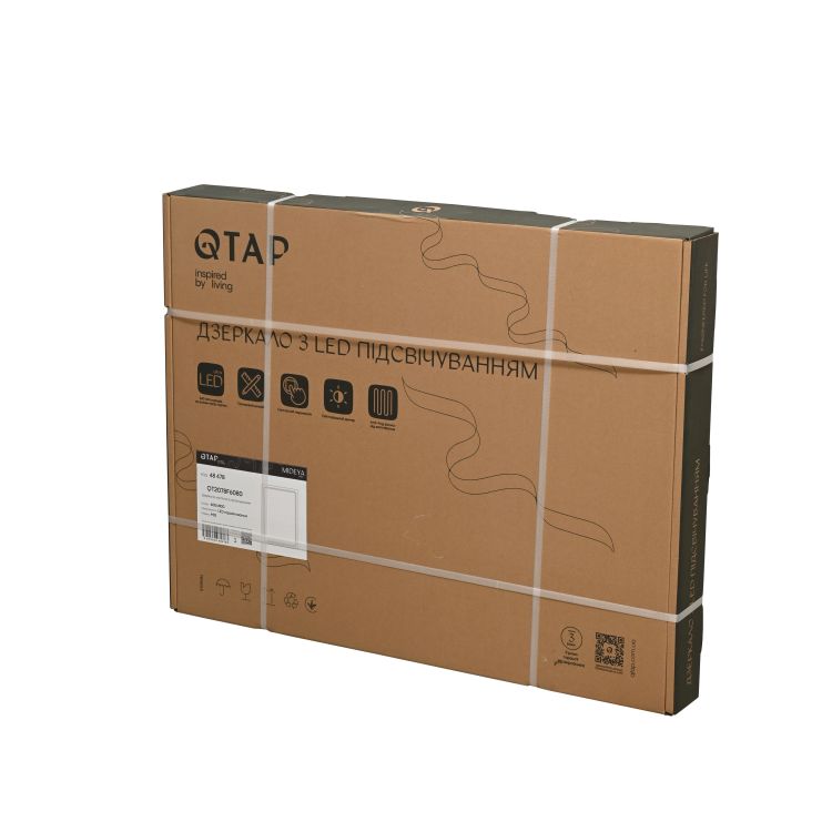 Дзеркало Qtap Mideya (MI2) 600х800 з LED-підсвічуванням Touch, з антизапотіванням, димером, рег. яскравості QT2078F6080 - 7