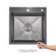 Lidz Handmade H5050HB Мийка для кухні інтегрована Decor Black PVD Honeycomb 2,5/0,5 мм LDH5050BDECPVD48369 - 3