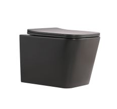Унітаз підвісний Qtap Tern Ultra Quiet 520×345×325 мм, Anthracite, з сидінням Slim Duroplast / Soft-close / Quick Release QTTER26AN48999