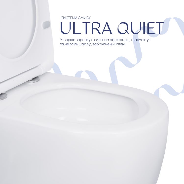 Унитаз-компакт Qtap Robin Ultra Quiet безободочный с сиденьем Soft-close QT13226089AW - 5