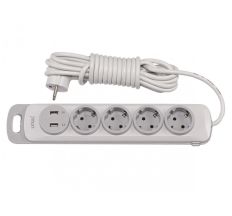 Л 4353 Удлинитель 4-й/3м с/з с кнопкой + USB LUXEL NOTA