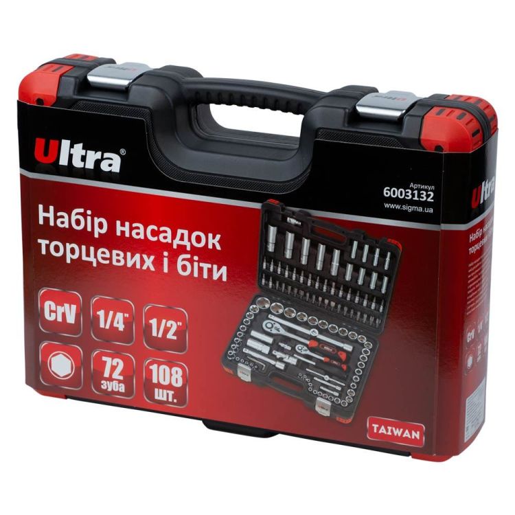 Набор насадок торцевых и бит 1/4&amp;quot;, 1/2&amp;quot; 108шт CrV Taiwan ULTRA (6003132) - 6