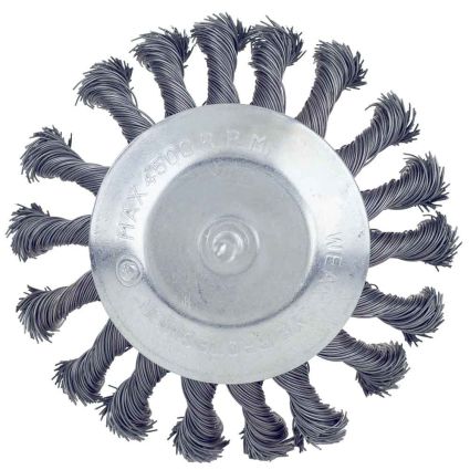 Щетка проволочная конусообразная Ø115мм хвостовик Ø6мм (стальная витая) Sigma (9025111) - 3
