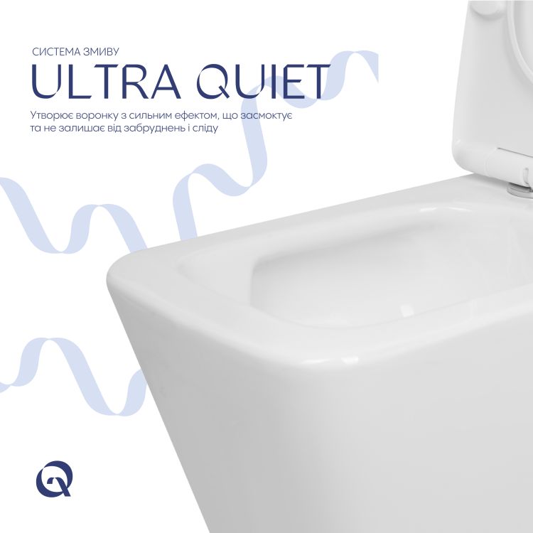 Унітаз підлоговий Qtap Crow Eco Ultra Quiet безобідковий з сідінням Soft-close QTCRO27W51030 - 5