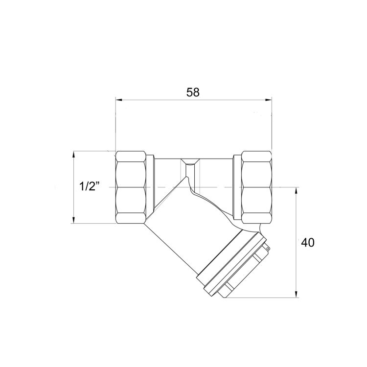 Фільтр косий грубої очистки 1/2&amp;quot; д/труб №50 Icma - 2