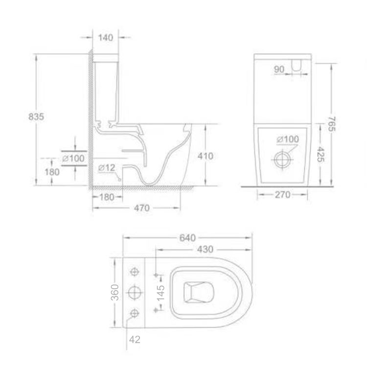 Унітаз підлоговий Qtap Jay Ultra Quiet з сидінням Soft-close 640x360x835 мм QT07222175TW White - 3