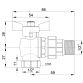 Кран кульовий Icma FAR. ROSSA 1/2&amp;quot; кутовий №362 - 2