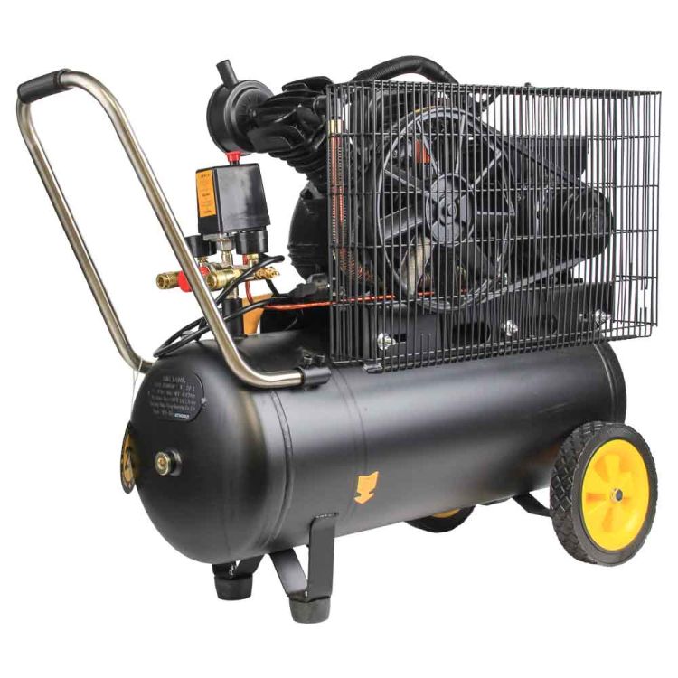 Компрессор двухцилиндровый ременной (V) 2.5кВт 396л/мин 10бар 50л (2 крана) SIGMA (7044131) - 2