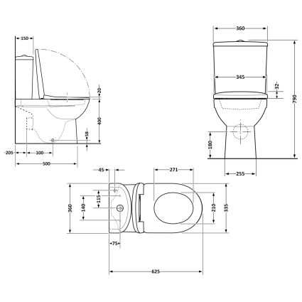 Унітаз підлоговий Qtap Evia Ultra Quiet 630×350×795 мм з сидінням Soft-close, White QTEVI27W49258 - 2