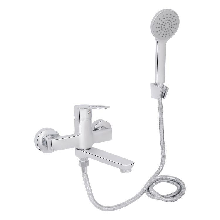 Змішувач для ванни Lidz Latwa 0061 з поворотним виливом та душовим гарнітуром (k35) Chrome LDLAT0061CRM48992 - 1