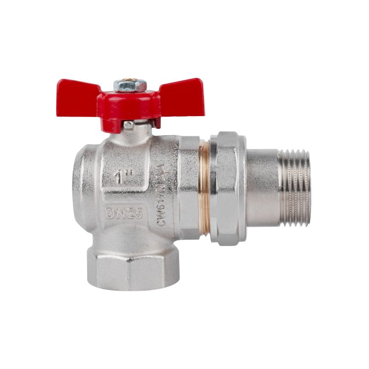 Кран кульовий Icma FAR. ROSSA 1&amp;quot; кутовий №361 - 3
