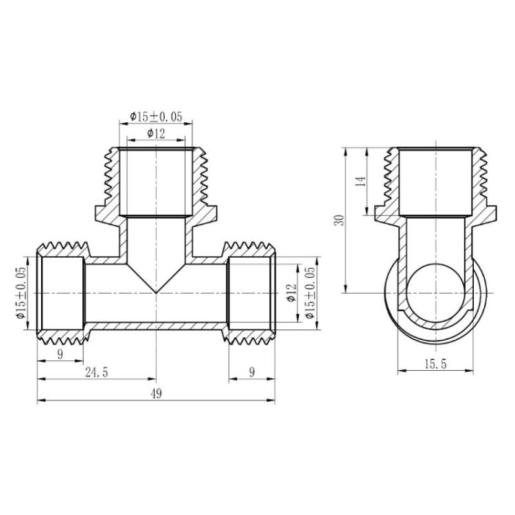 Трійник металопл 16*1/2 з SF178W161516 SD Forte - 2
