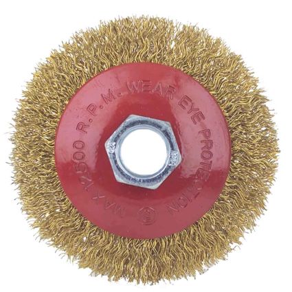 Щетка проволочная конусообразная Ø75мм М14×2мм (латунированная) Sigma (9016071) - 3