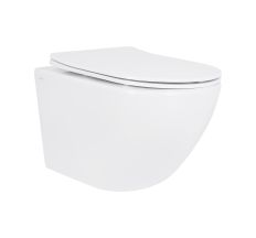 Унітаз підвісний Jay Rimless 485×360×320 мм, White, з сидінням Slim Duroplast/ Soft-close/ Quick Relase QT07335177RW Qtap