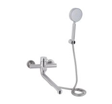 Змішувач д/ванни Pure 005 з довгим поворотним виливом (з душ.гарнітуром) Nickel BRIPUR005NKL Brinex