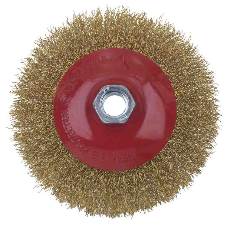 Щетка проволочная конусообразная Ø125мм М14×2мм (латунированная) Sigma (9016121) - 3