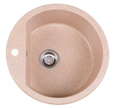 Мийка SOLID Round 510 (455*380*180)  рожева зі штучного каменю, з сіфоном