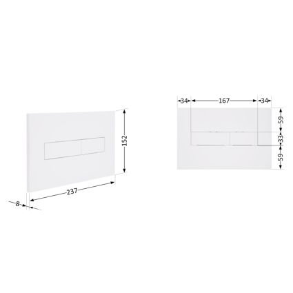 Клавіша змиву Qtap Standard 152x236x28 мм, White, лінійна QTSTD164W49471 - 2